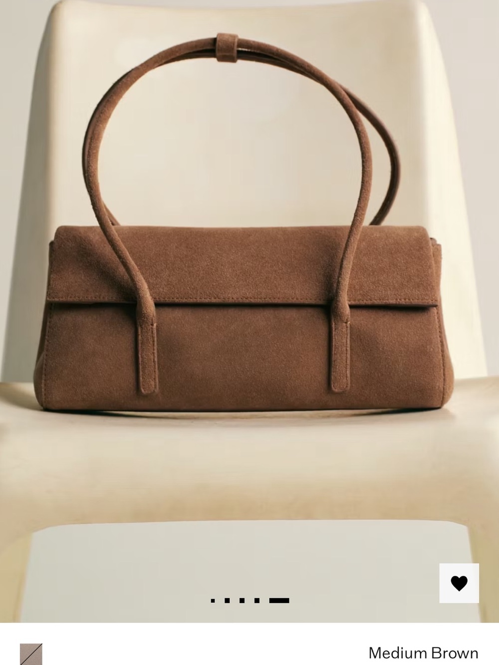 Mango 100% Suede Shoulder Bag Medium Brown Caramel NWOT - Picture 3 of 6